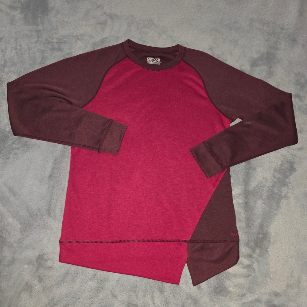 Outdoor Research Cedarosa‎ Crewneck Shirt Womens Medium Berry Colorblock